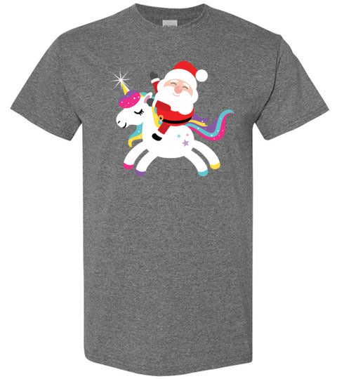 Santa Riding Unicorn Gildan Youth