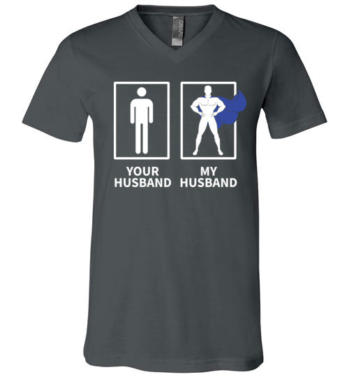 Your Husband My Husband Superhero V-Neck