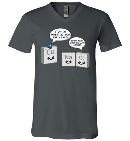 Periodic Table Salt And Copper V-Neck