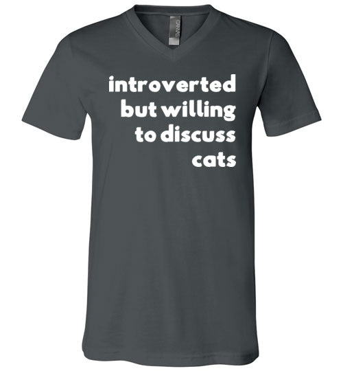 Introverted But Willing To Discuss Cats V-Neck