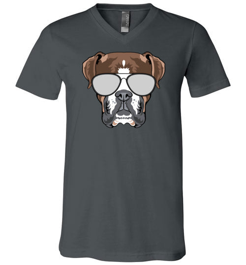 Boxer Dog Sunglasses V-Neck