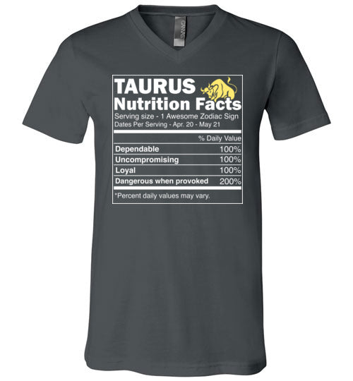 Zodiac Taurus Nutrition Facts V-Neck