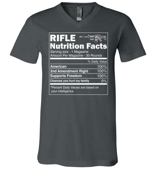 Gun Rifle Nutrition Facts V-Neck