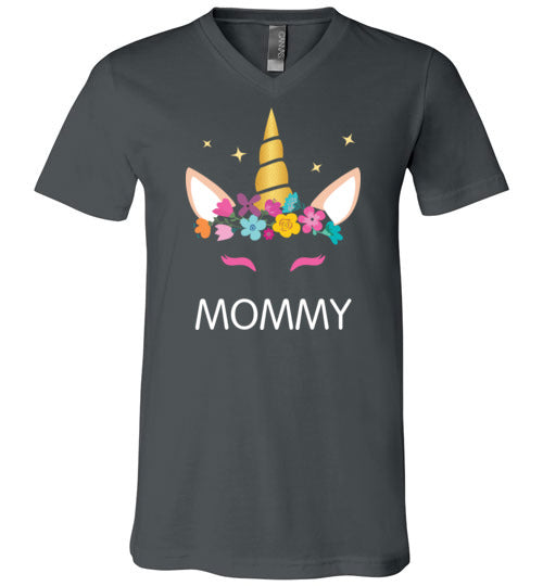 Mommy Unicorn Face V-Neck