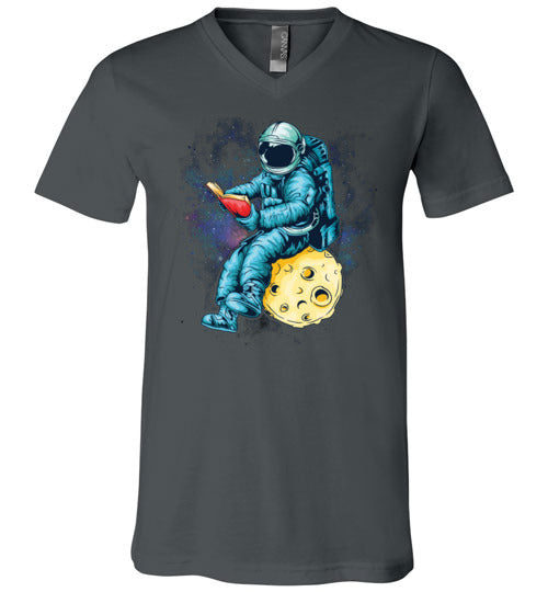 Astronaut Reading Space V-Neck