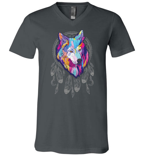Wolf Dreamcatcher Splash Art V-Neck