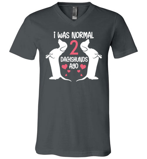 I Was Normal 2 Dachshunds Ago V-Neck