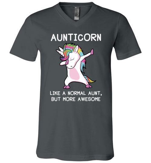 Aunticorn Unicorn Aunt V-Neck