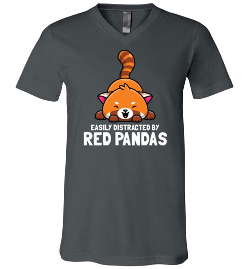 Red Pandas Easily Distracted V-Neck