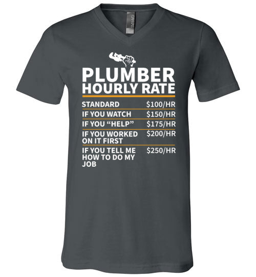 Plumber Hourly Rate V-Neck