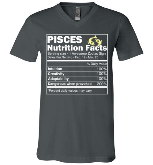 Zodiac Pisces Nutrition Facts V-Neck