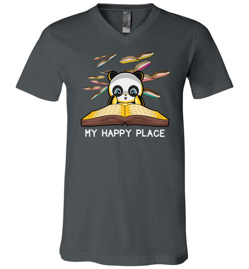 Panda Books Reading My Happy Place V-Neck