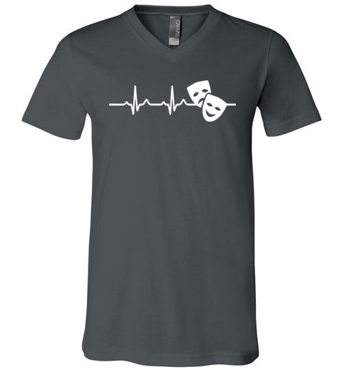 Theater Heartbeat Acting Masks V-Neck