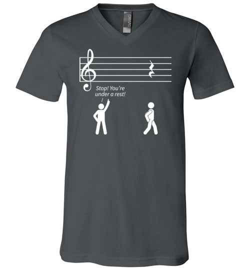 Music Stop Under A Rest V-Neck