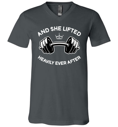 She Lifted Heavily Ever After V-Neck