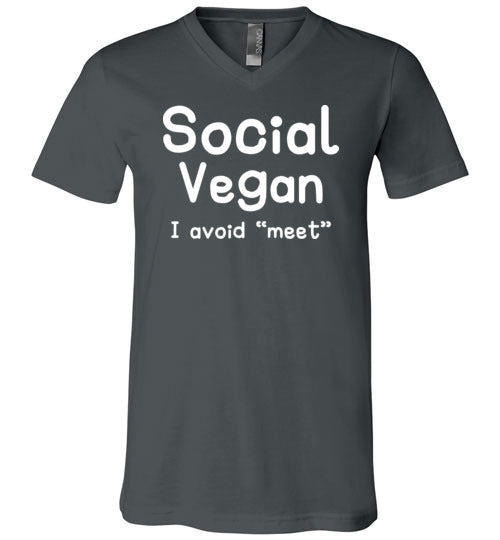 Social Vegan Avoid Meet V-Neck