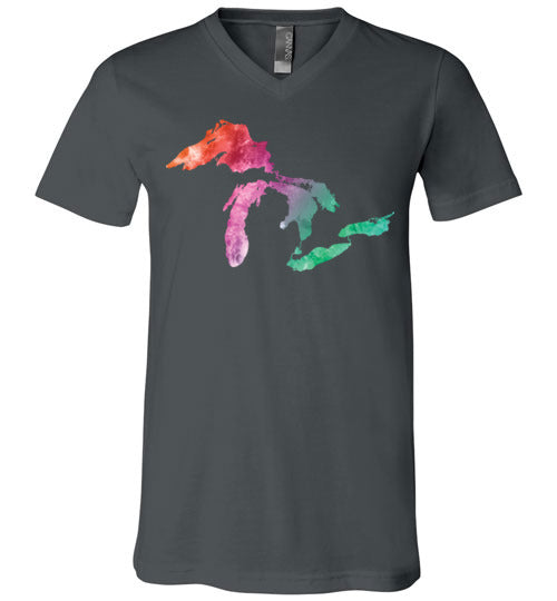 Great Lakes Watercolor V-Neck