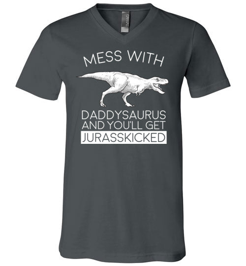 Daddysaurus Jurasskicked V-Neck