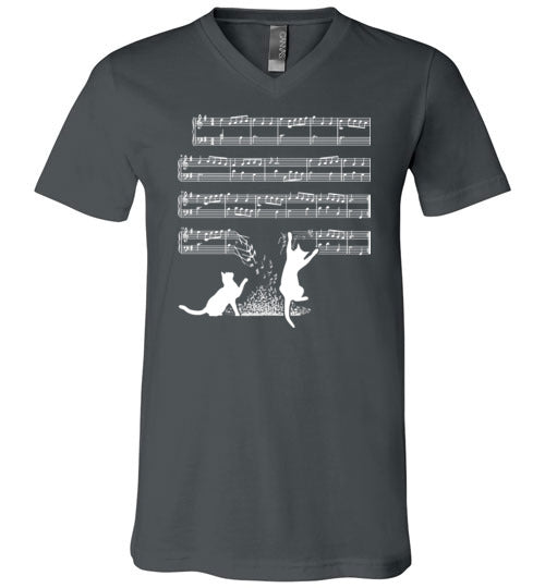 Cat Music Sheets V-Neck