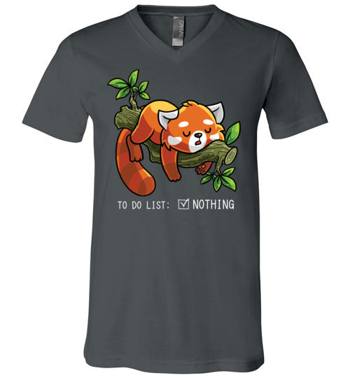 Red Panda To Do List Nothing V-Neck