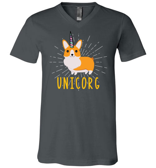 Unicorn Corgi Unicorg V-Neck