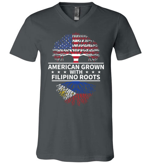 American Grown With Filipino Roots V-Neck