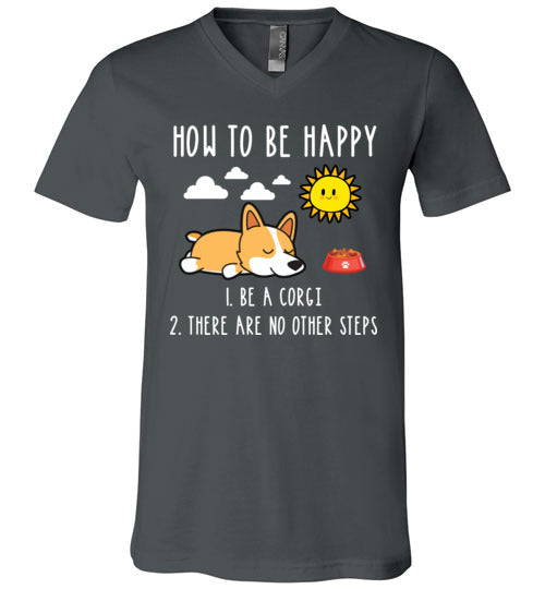 How To Be Happy Corgi V-Neck