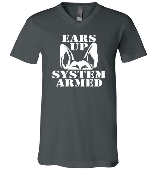 Ears Up System Armed German Shepherd V-Neck