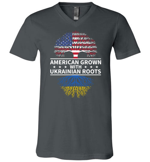American Grown With Ukrainian Roots V-Neck