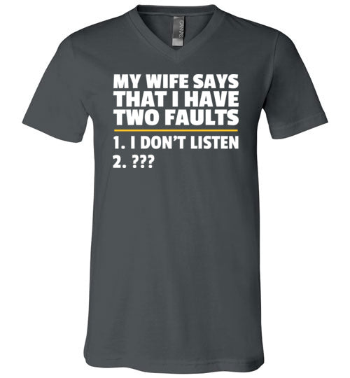 Wife Two Faults Listen V-Neck