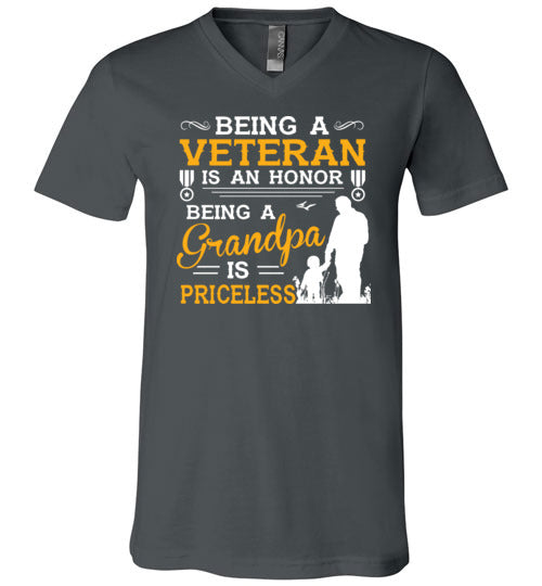 Veteran Grandpa Priceless V-Neck