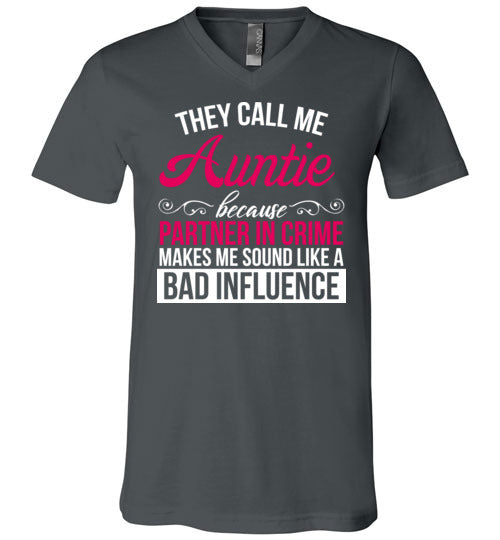 Auntie Partner In Crime V-Neck
