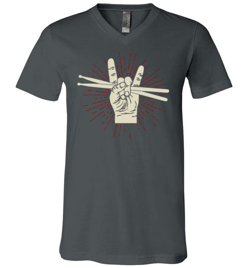 Drummer Rock Hands V-Neck