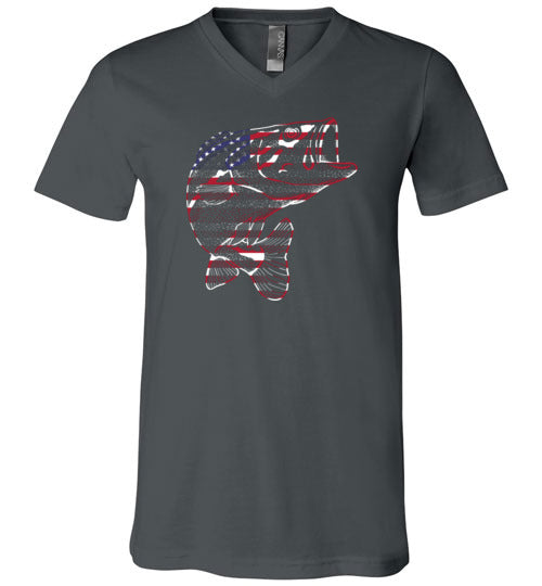 Bass Flag Fishing V-Neck