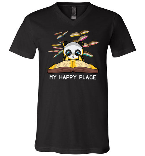 Panda Books Reading My Happy Place V-Neck