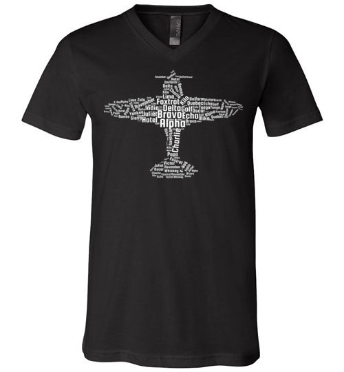 Aviation Alphabet Flying Pilot V-Neck