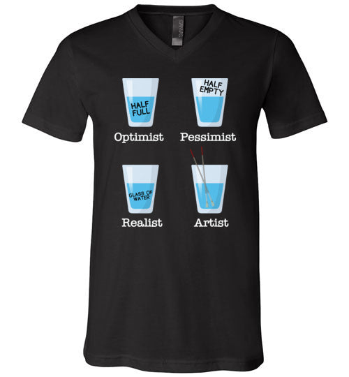 Optimist Pessimist Artist V-Neck