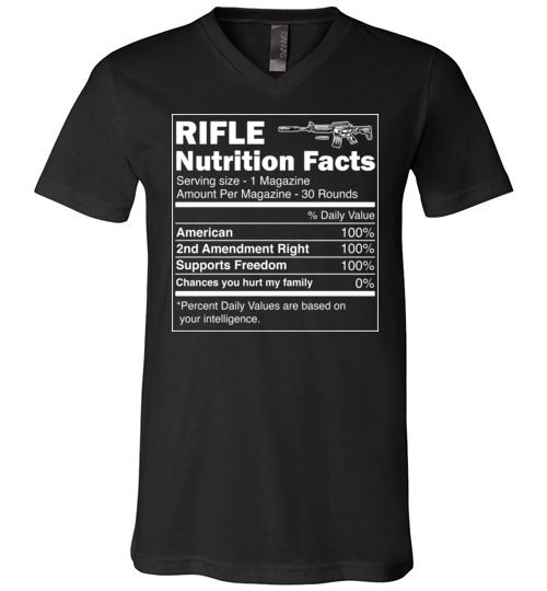 Gun Rifle Nutrition Facts V-Neck