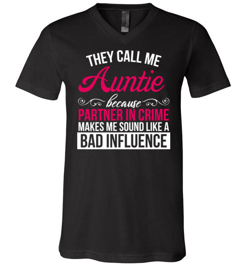 Auntie Partner In Crime V-Neck