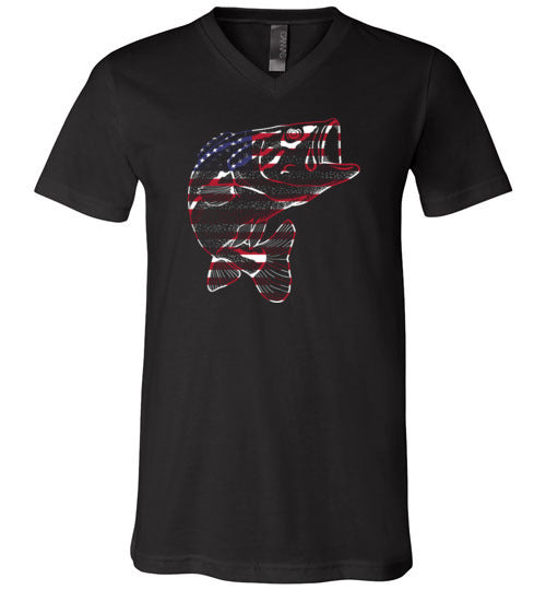 Bass Flag Fishing V-Neck
