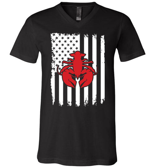 Crawfish American Flag V-Neck