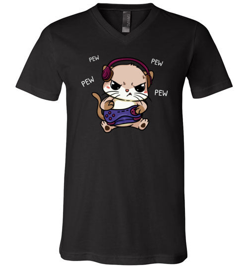 Gaming Kitty Cat V-Neck