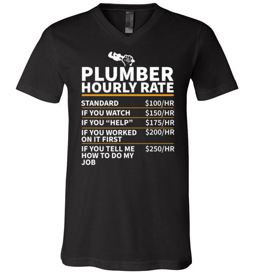 Plumber Hourly Rate V-Neck