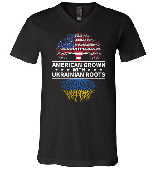 American Grown With Ukrainian Roots V-Neck