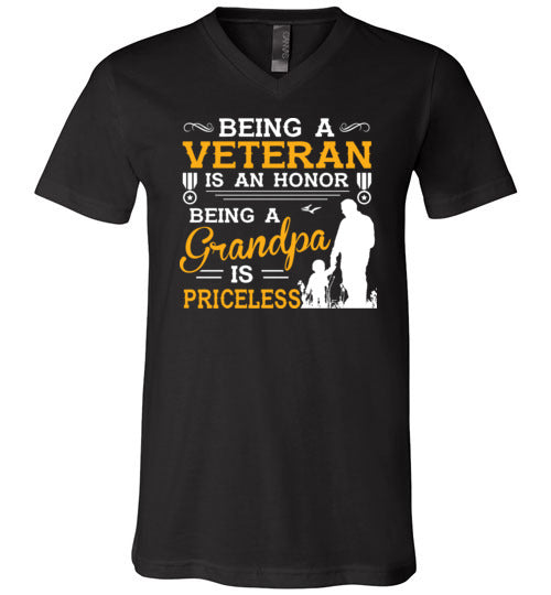 Veteran Grandpa Priceless V-Neck
