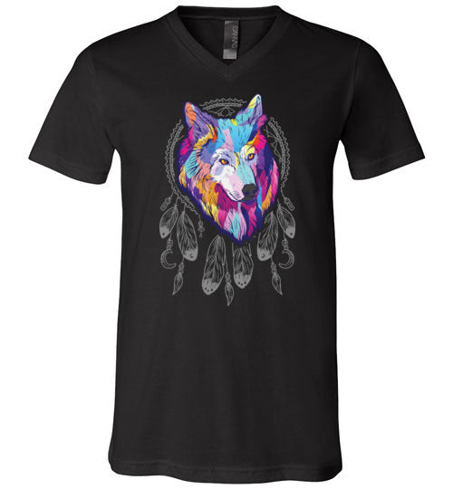 Wolf Dreamcatcher Splash Art V-Neck