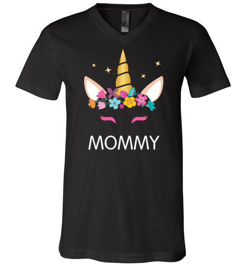 Mommy Unicorn Face V-Neck