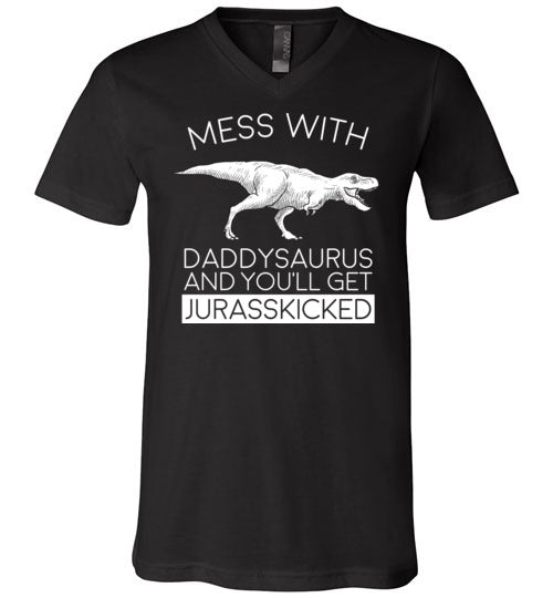 Daddysaurus Jurasskicked V-Neck