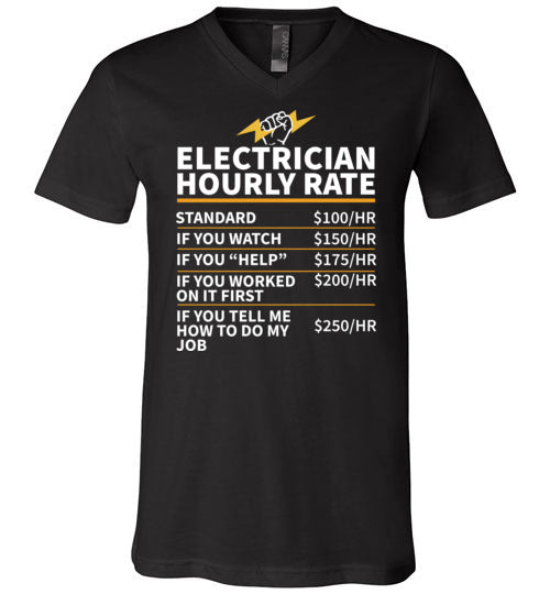 Electrician Hourly Rate V-Neck