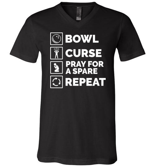 Bowl Curse Pray For A Spare V-Neck